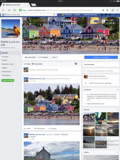 Page Facebook de Sainte-Luce sur mer